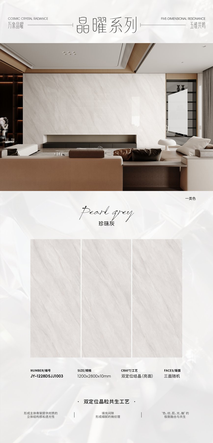 JY-1228DSJJ1003 · 1200×2800 mm · 10 mm · Textured sintered stone