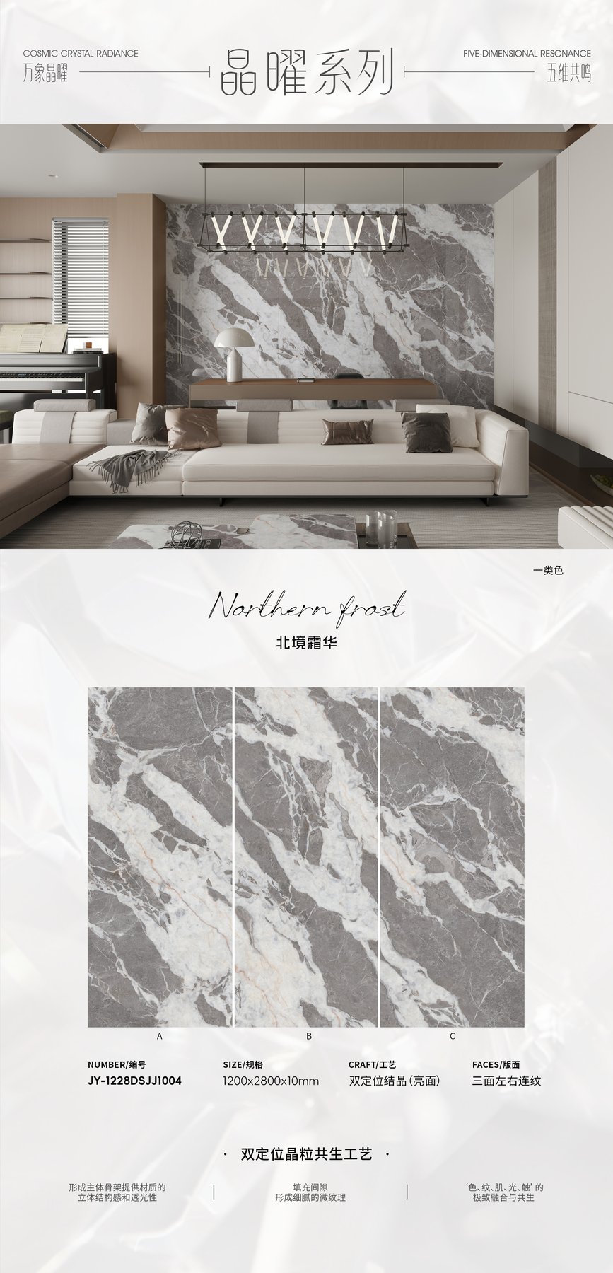 JY-1228DSJJ1004 · 1200×2800 mm · 10 mm · Textured sintered stone