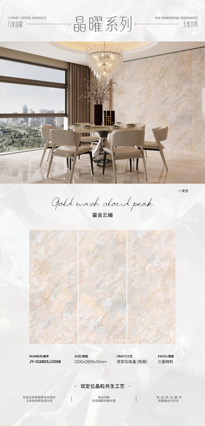 JY-1228DSJJ1008 · 1200×2800 mm · 10 mm · Textured sintered stone