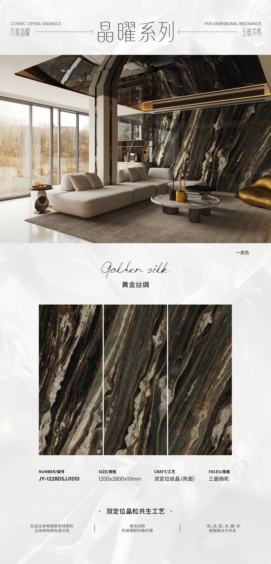 JY-1228DSJJ1010 · 1200×2800 mm · 10 mm · Textured sintered stone