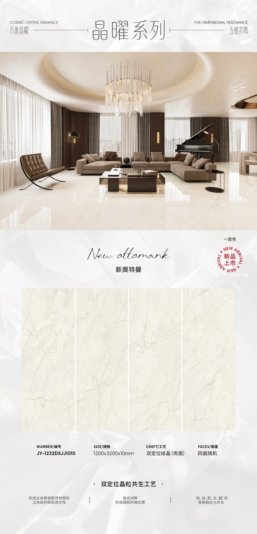 JY-1232DSJJ1010 · 1200×3200 mm · 10 mm · Textured sintered stone