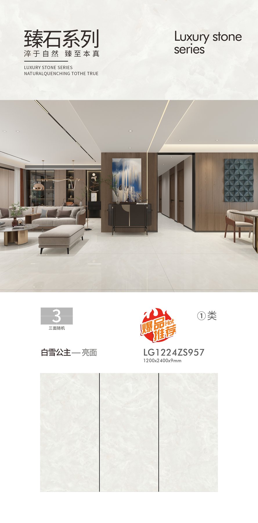 LG1224ZS957 · 1200×2400 mm · 9 mm · Glossy sintered stone