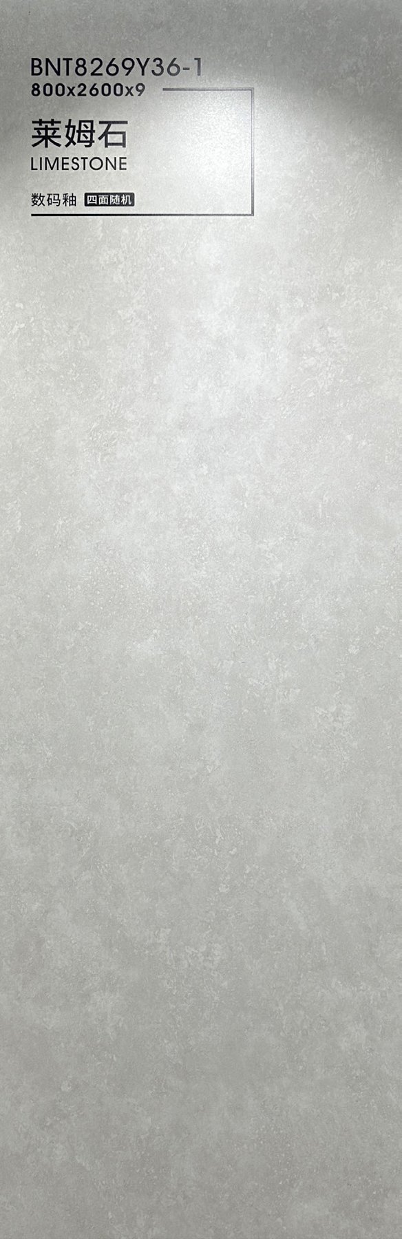 BNT8269Y36 · 800×2600 mm · 9 mm · Matte sintered stone